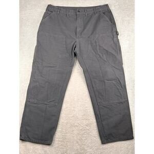 Carhartt Pants Men 44x32 Gray Double Knee Carpenter Cargo B136 GVL